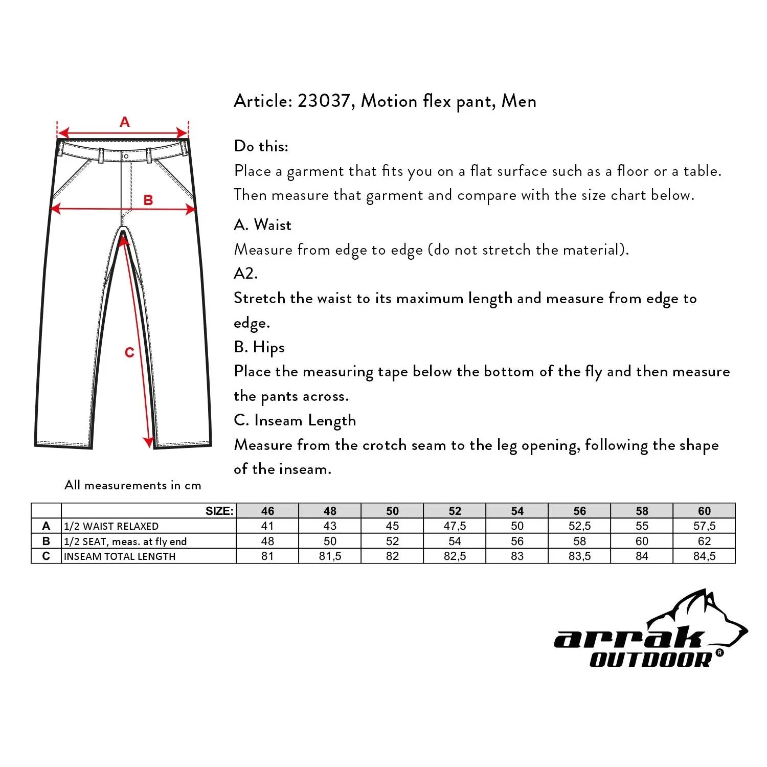 Motion Flex Pant Men Black (Regular)  Inseam 32"