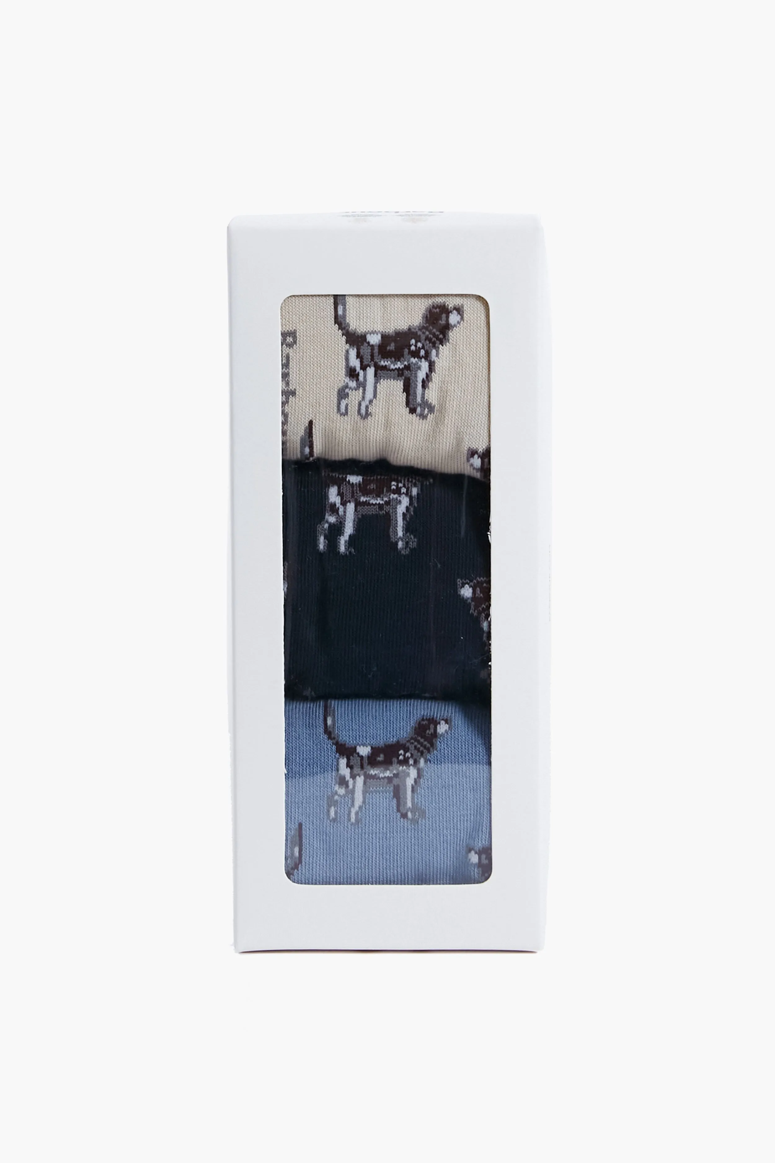 Navy Pointer Dog Socks Gift Box
