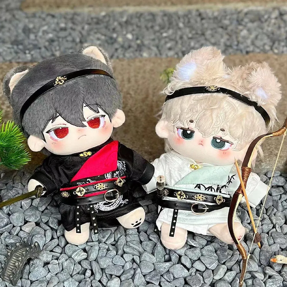 niannyyhouse 20cm Plush Doll Clothes Coat Jumpsuit Headwear Belts Ancient Uniform Outfit 8in Dolls Dress Up