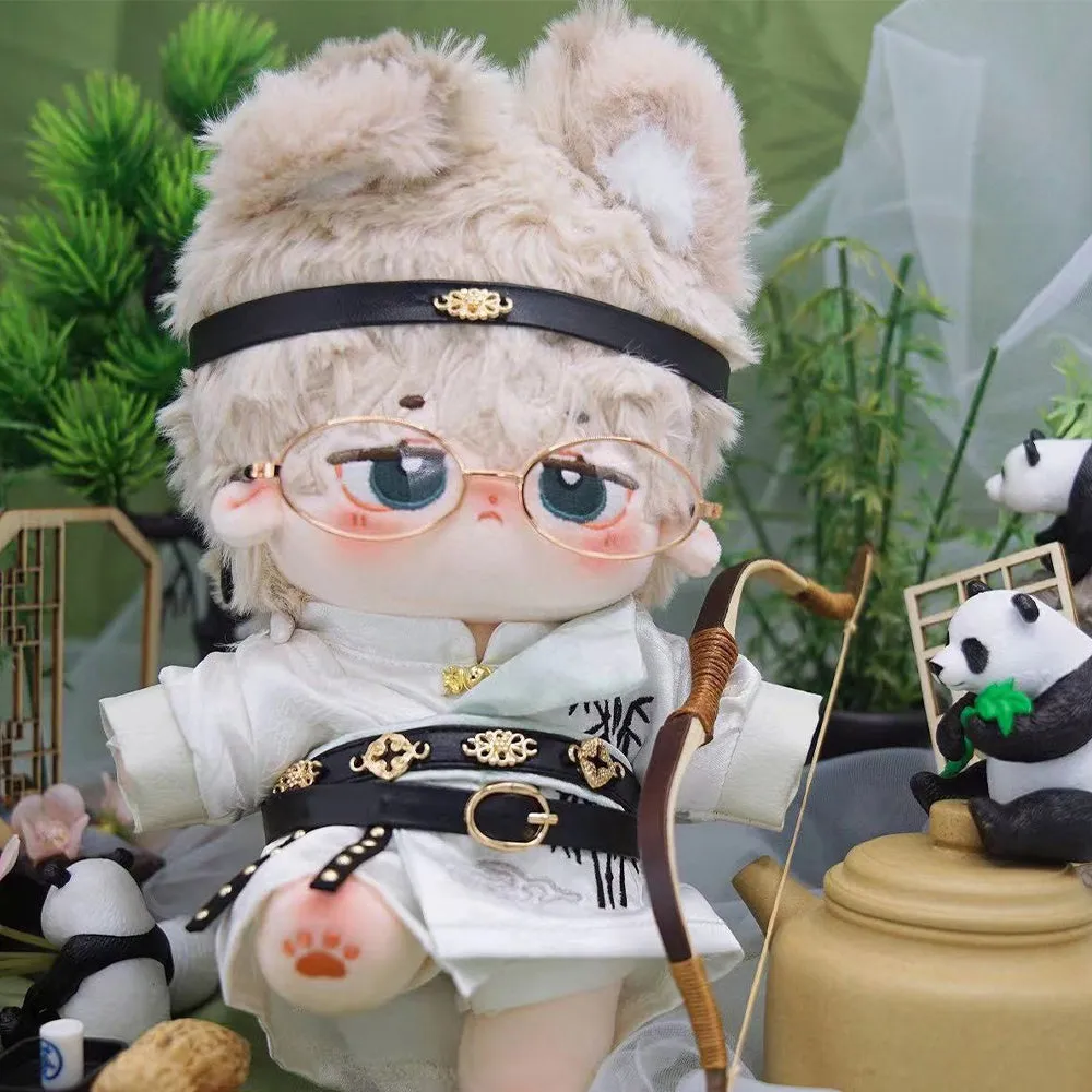 niannyyhouse 20cm Plush Doll Clothes Coat Jumpsuit Headwear Belts Ancient Uniform Outfit 8in Dolls Dress Up