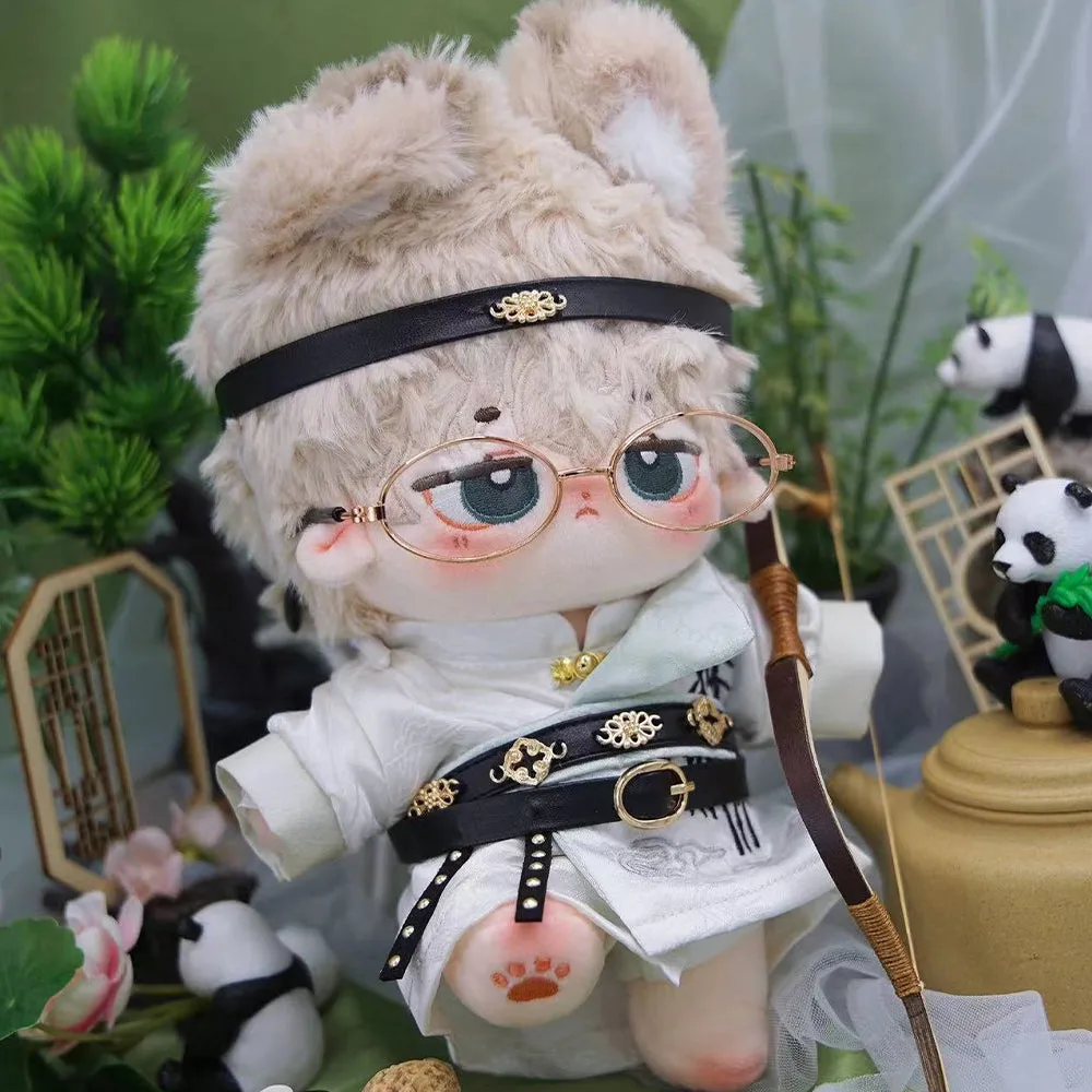 niannyyhouse 20cm Plush Doll Clothes Coat Jumpsuit Headwear Belts Ancient Uniform Outfit 8in Dolls Dress Up