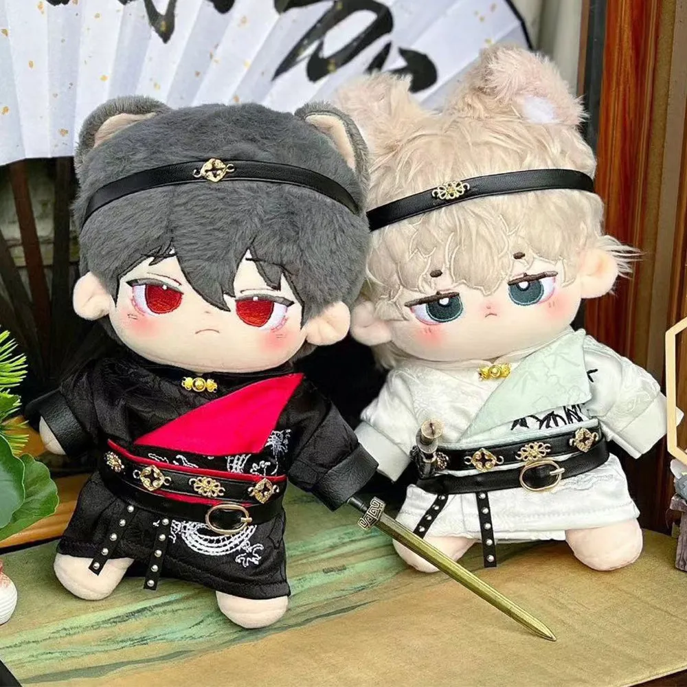 niannyyhouse 20cm Plush Doll Clothes Coat Jumpsuit Headwear Belts Ancient Uniform Outfit 8in Dolls Dress Up