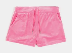 OG Bling Velour Womens Shorts (Pink)