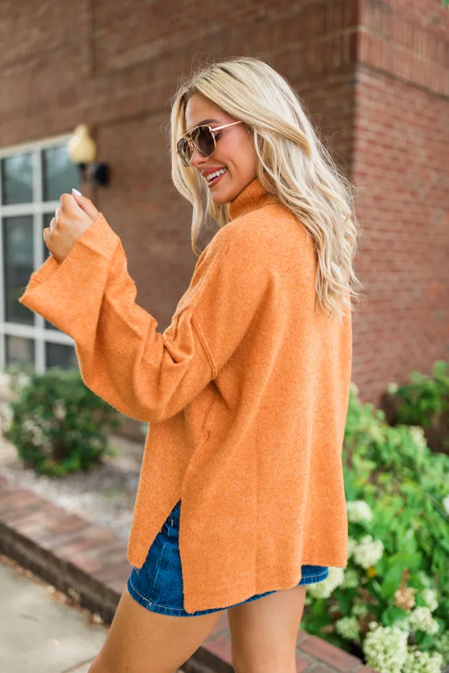 One and Only Rust Brushed Turtleneck Sweater FINAL SALE