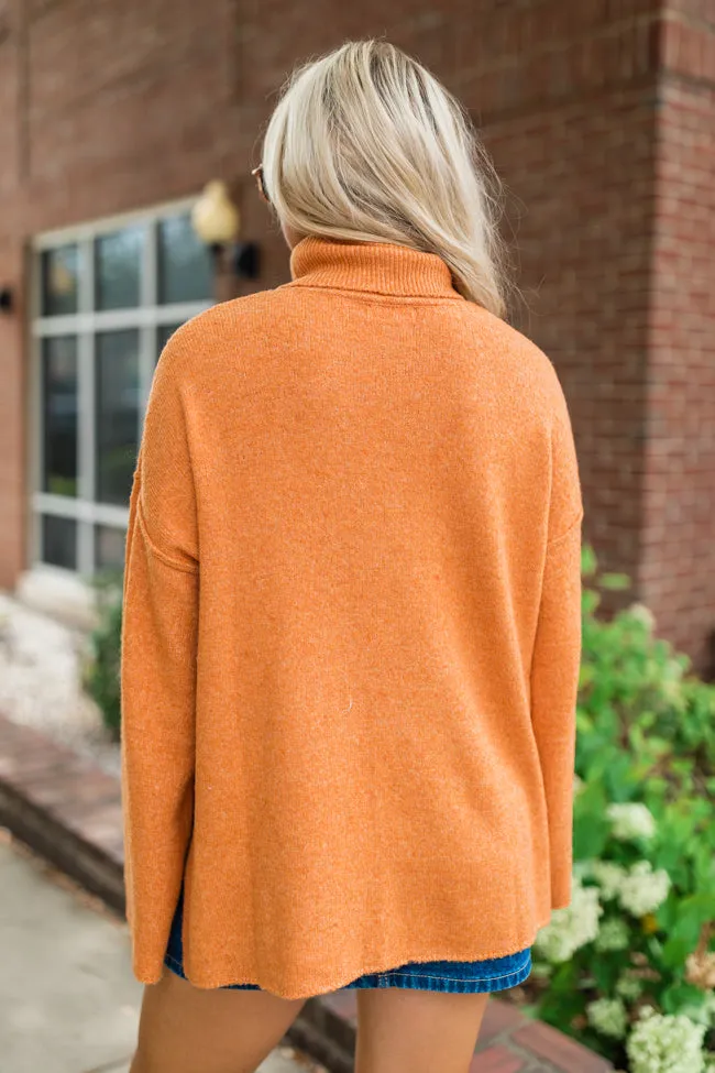 One and Only Rust Brushed Turtleneck Sweater FINAL SALE