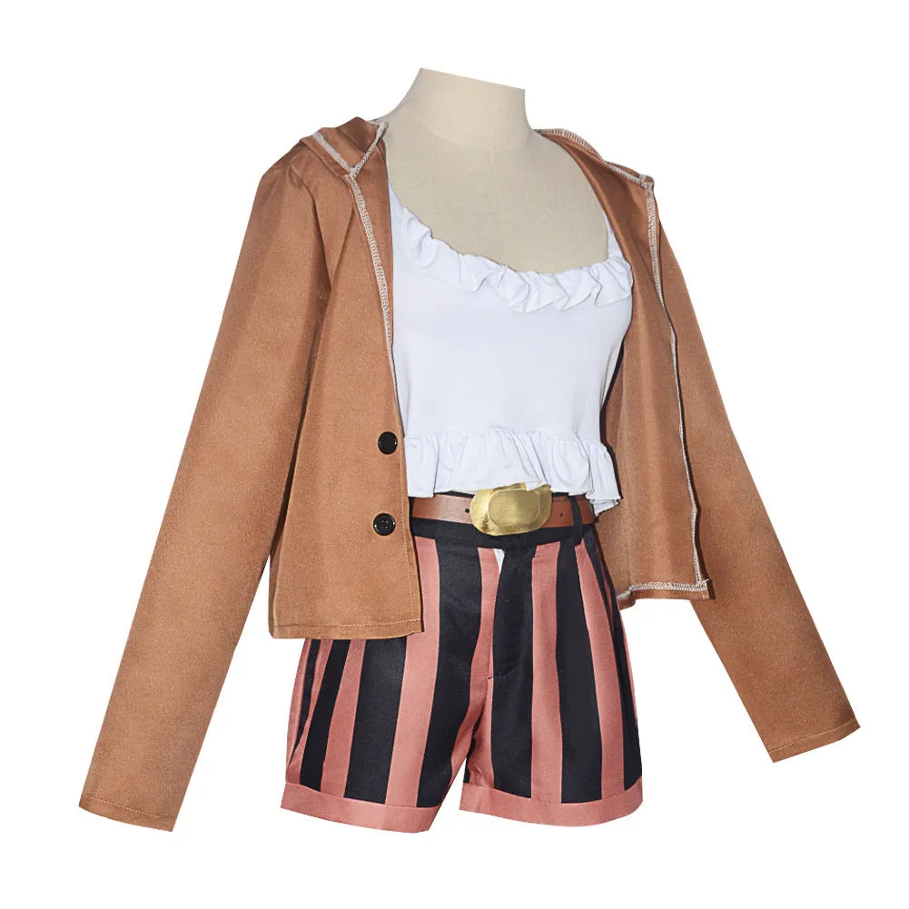 One Piece Jewelry Bonney Women Brown Suit Party Carnival Halloween Cosplay Costume
