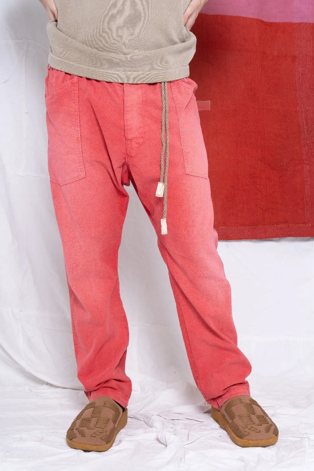 P38 Hemp & Organic Cotton Sunfaded Dye Red