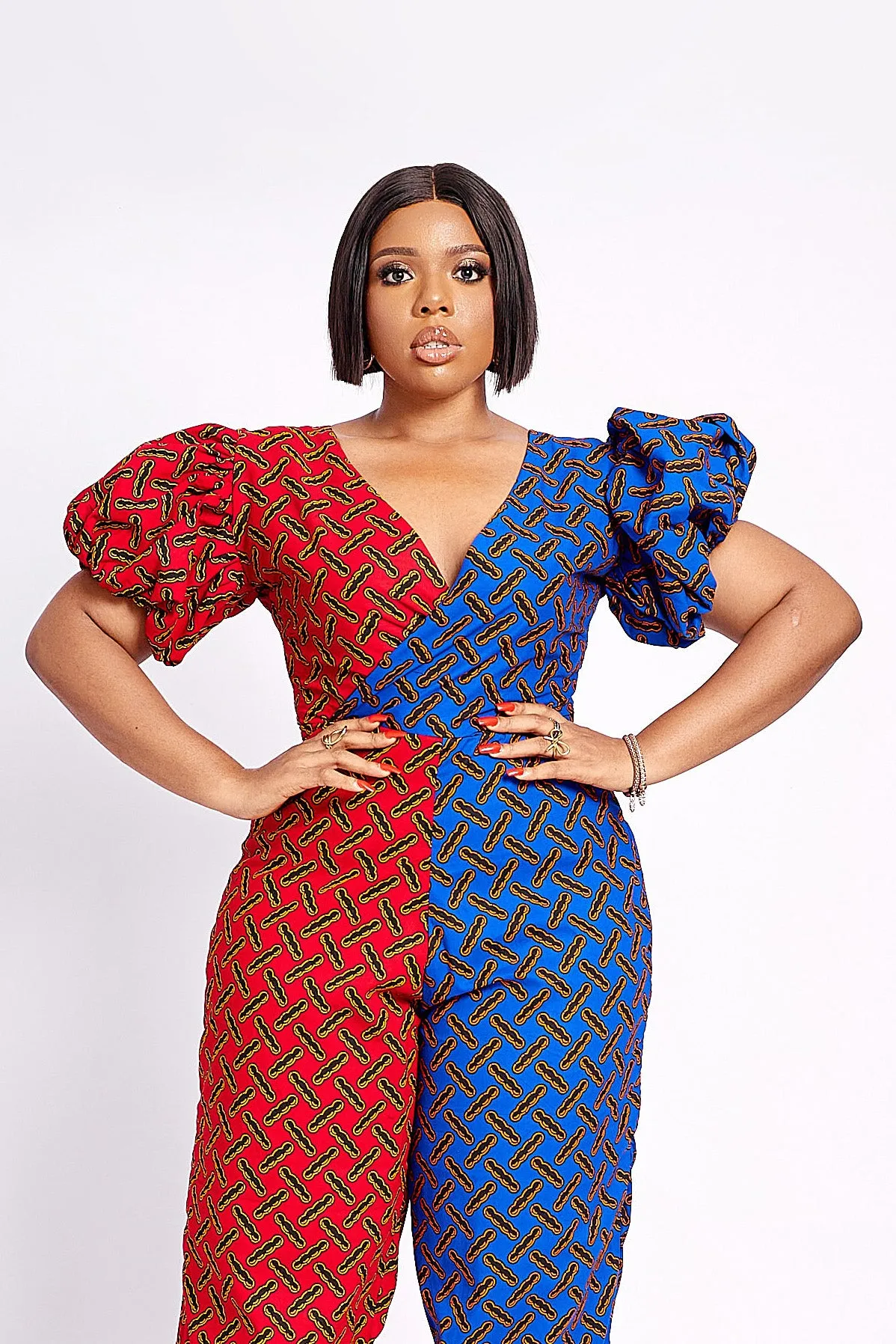 PALOMA AFRICAN PRINT JUMPSUIT (RED)