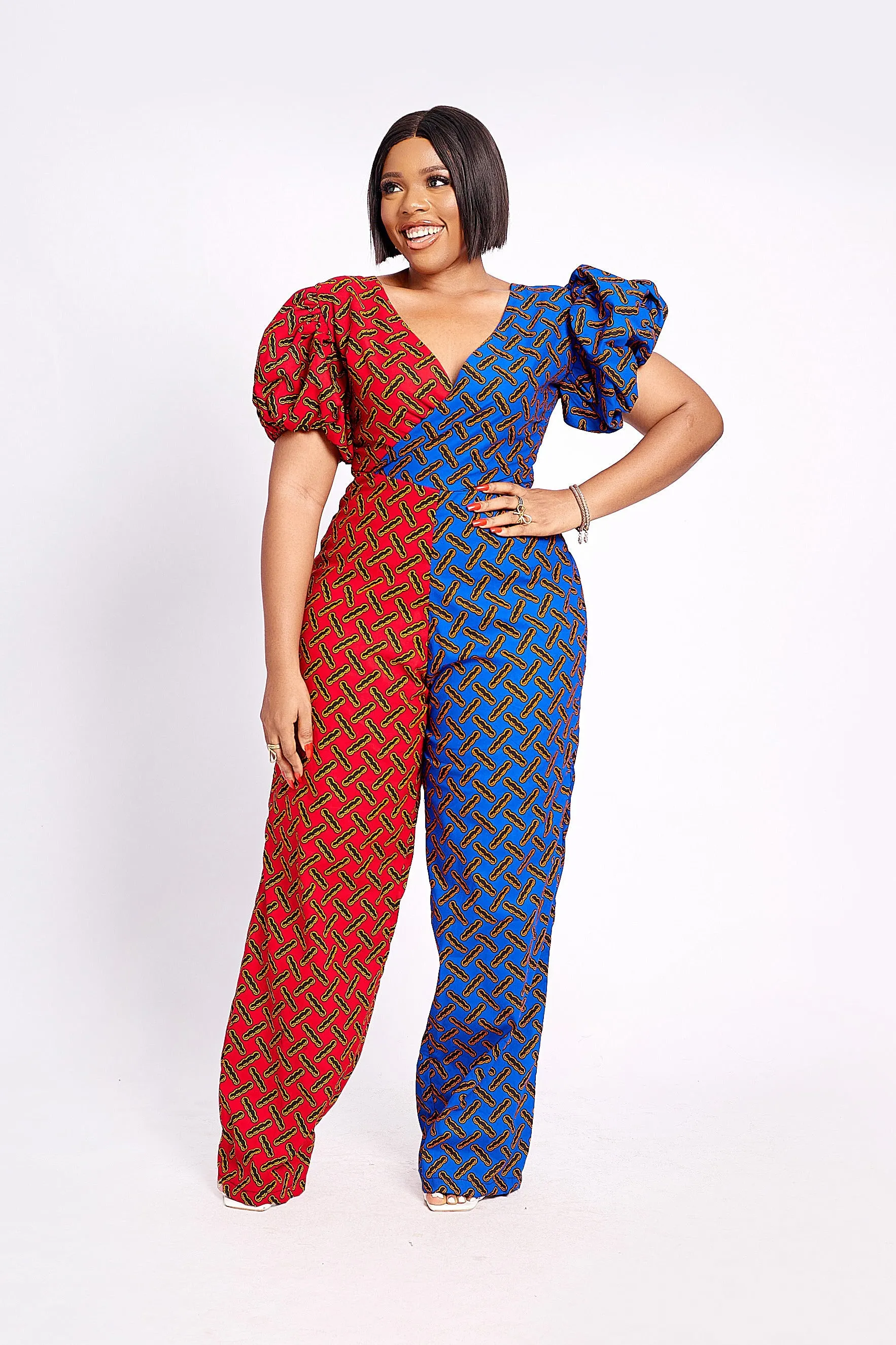 PALOMA AFRICAN PRINT JUMPSUIT (RED)