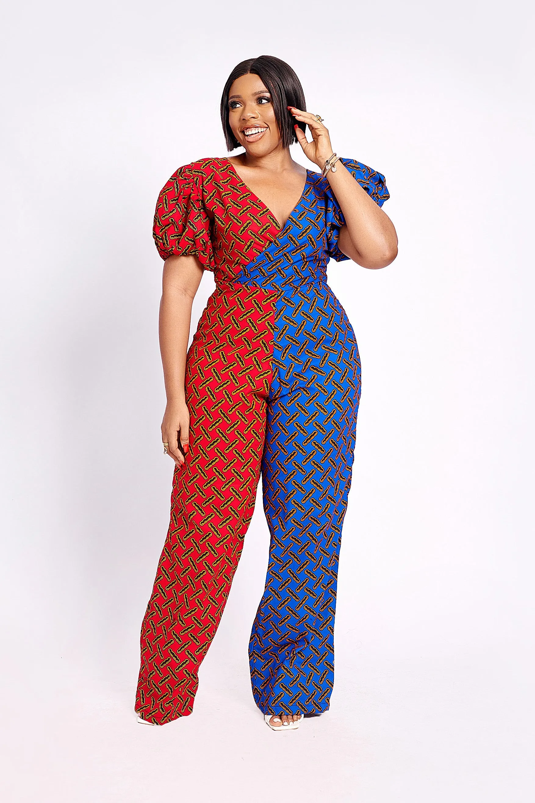 PALOMA AFRICAN PRINT JUMPSUIT (RED)