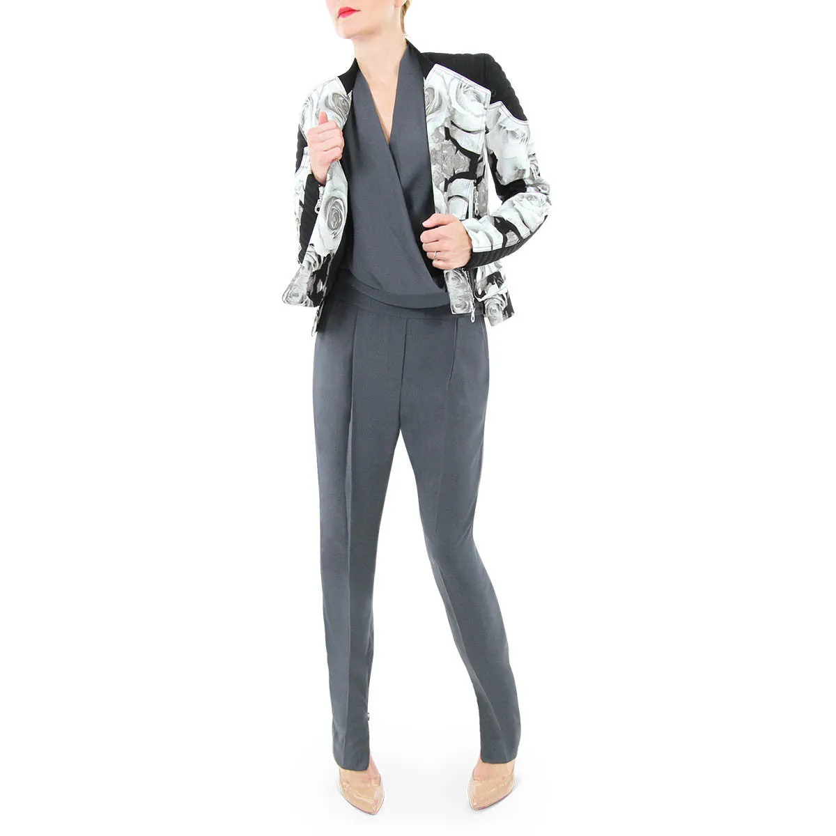Photographic Rose Print Jacket