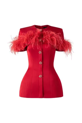 Piper Hourglass Cape Shoulder Taffeta Coat