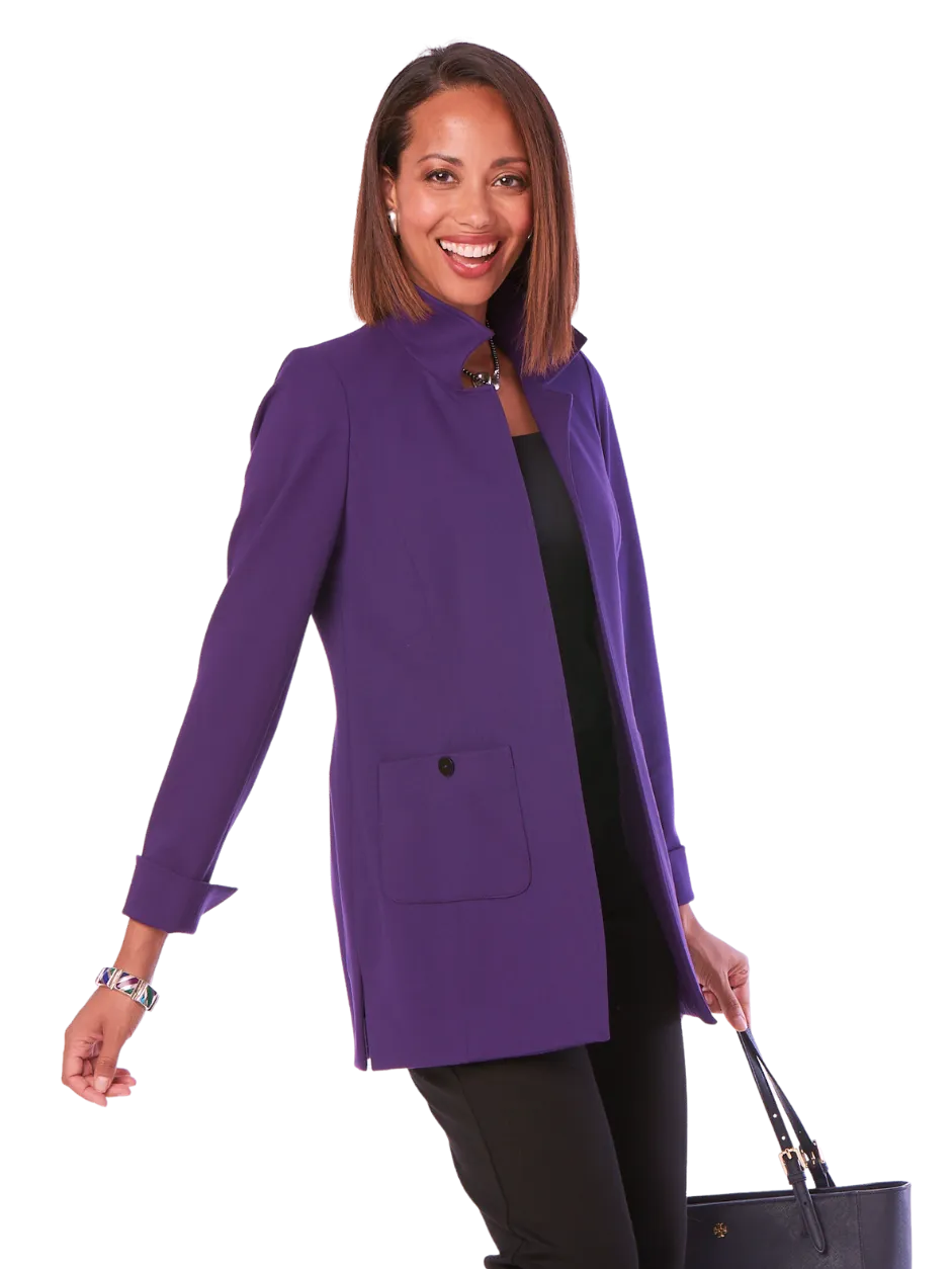 Ponte Knit Car Coat