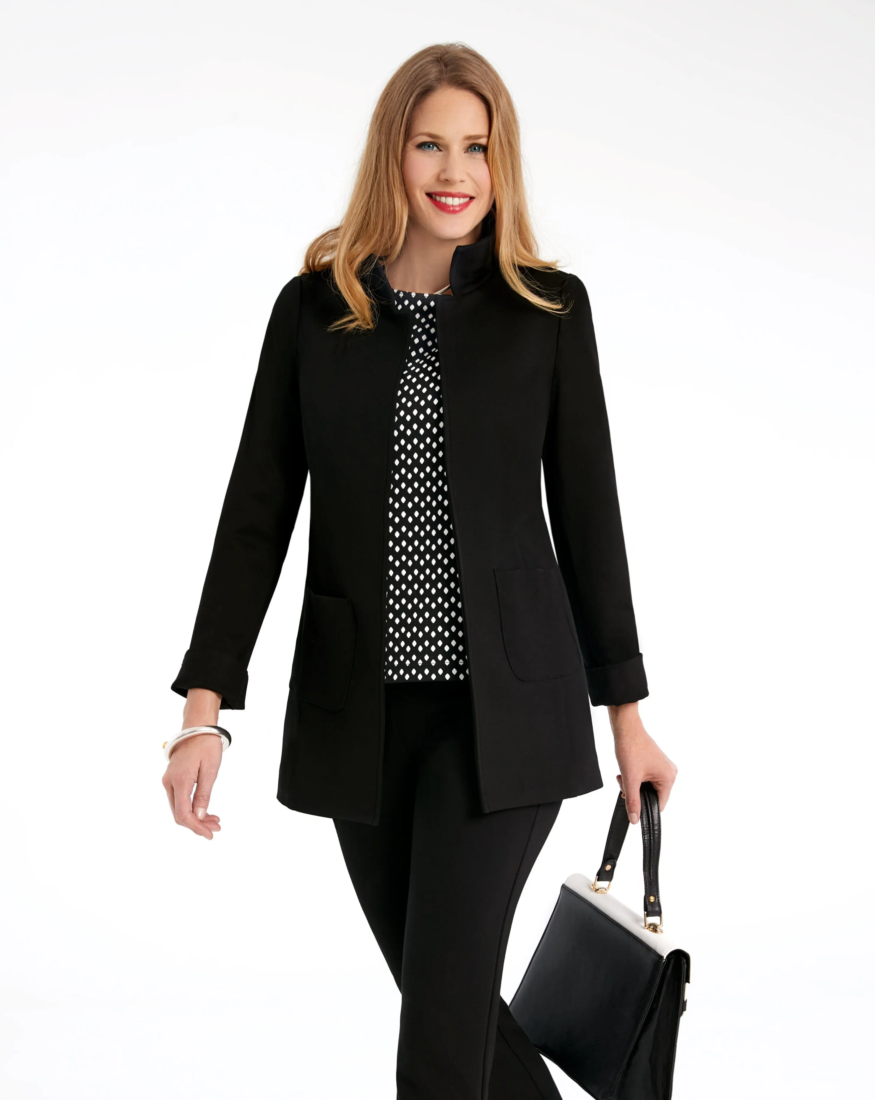 Ponte Knit Car Coat
