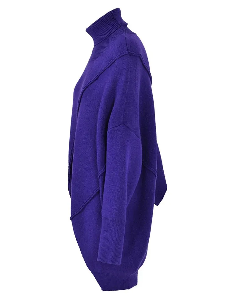 Pre Order:  Purple Turtleneck Loose Knit Sweater