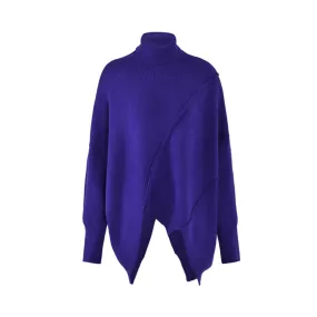 Pre Order:  Purple Turtleneck Loose Knit Sweater