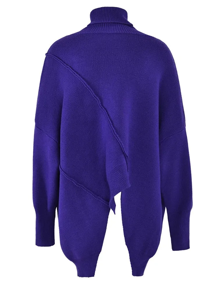 Pre Order:  Purple Turtleneck Loose Knit Sweater