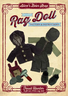Rag Doll Outfit Fossil Hunter- Pattern and Instructions Booklet - to fit our 54cm Rag Doll