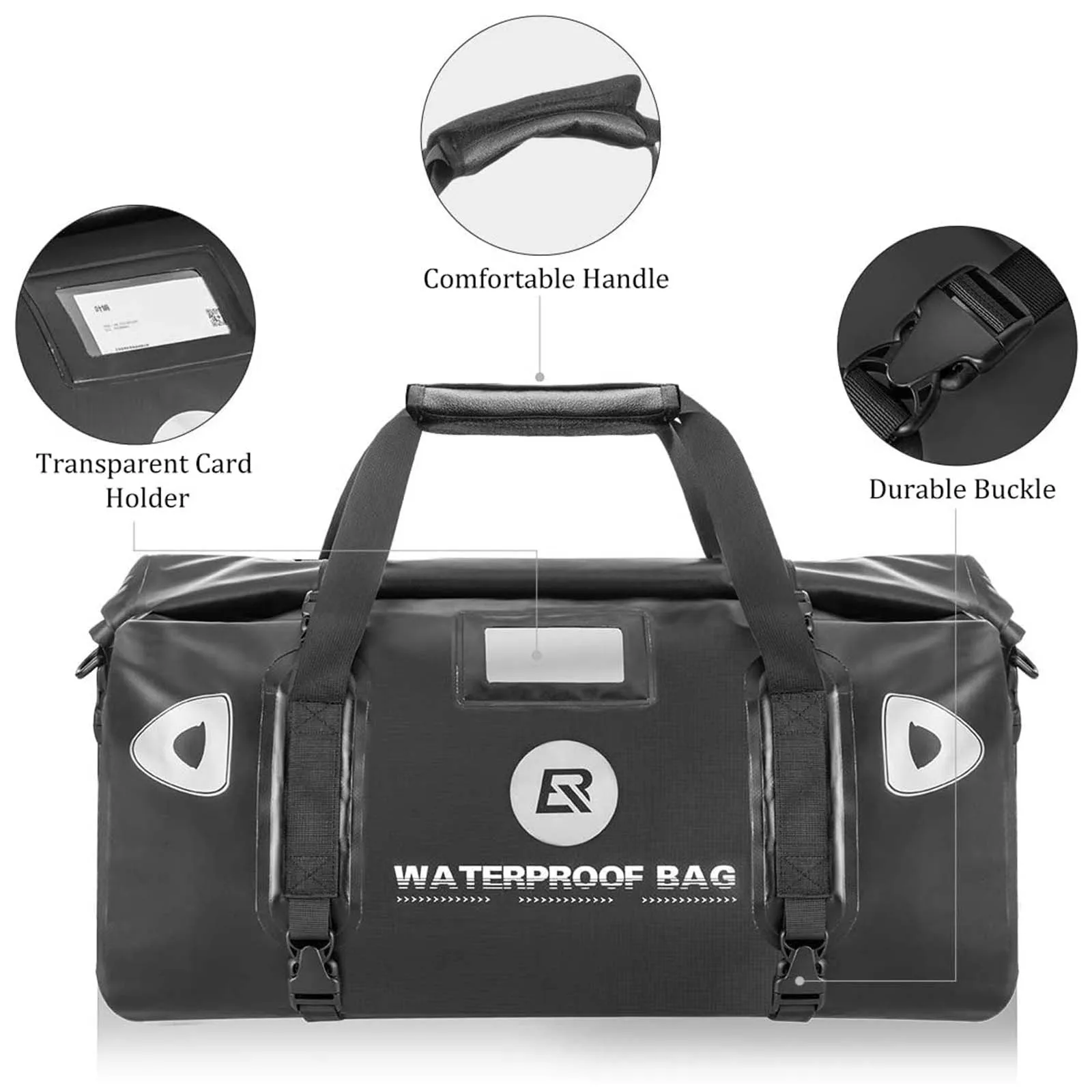 ROCKBROS Motorcycle Saddle Bag 100% Waterproof Travel Bag with Shoulder Straps