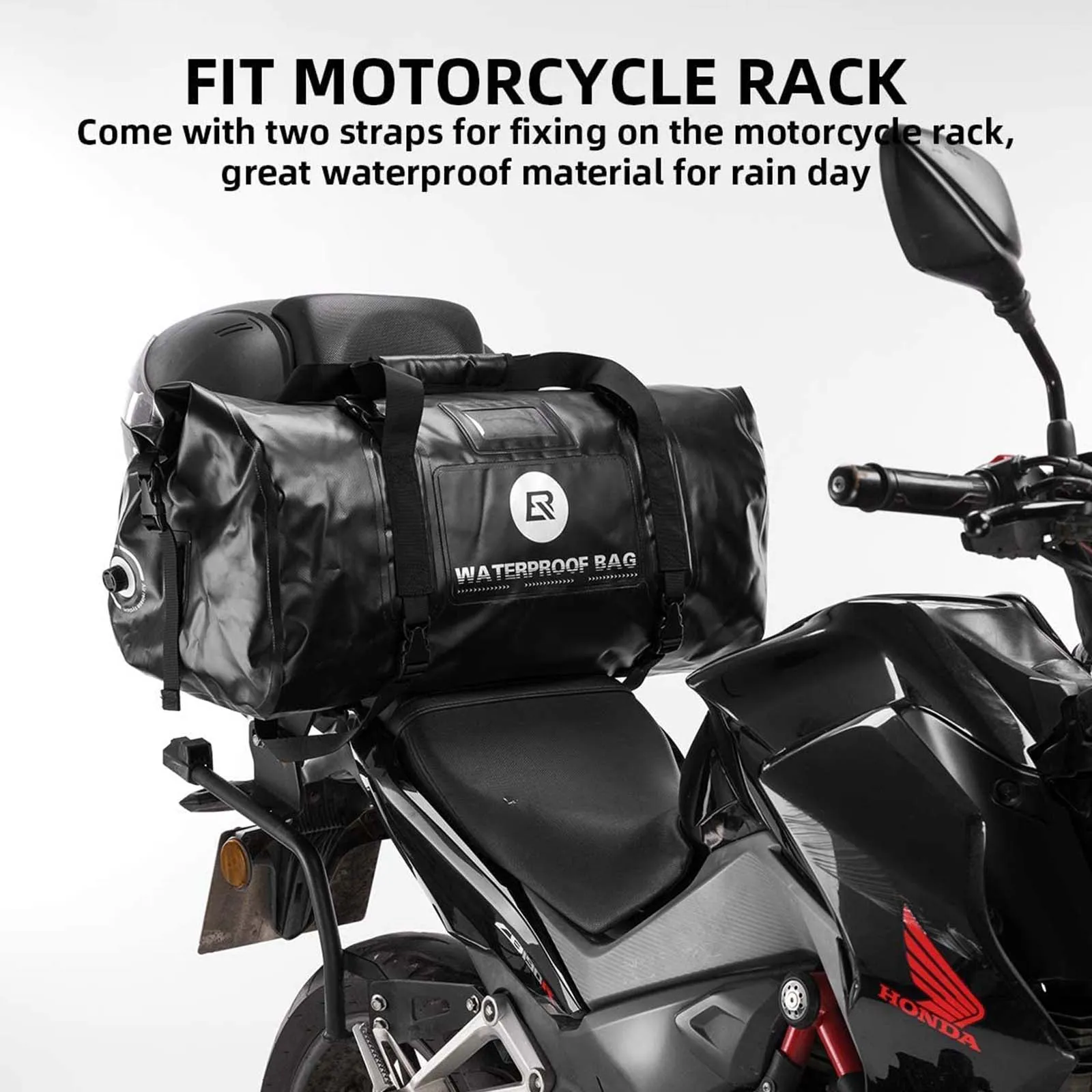ROCKBROS Motorcycle Saddle Bag 100% Waterproof Travel Bag with Shoulder Straps