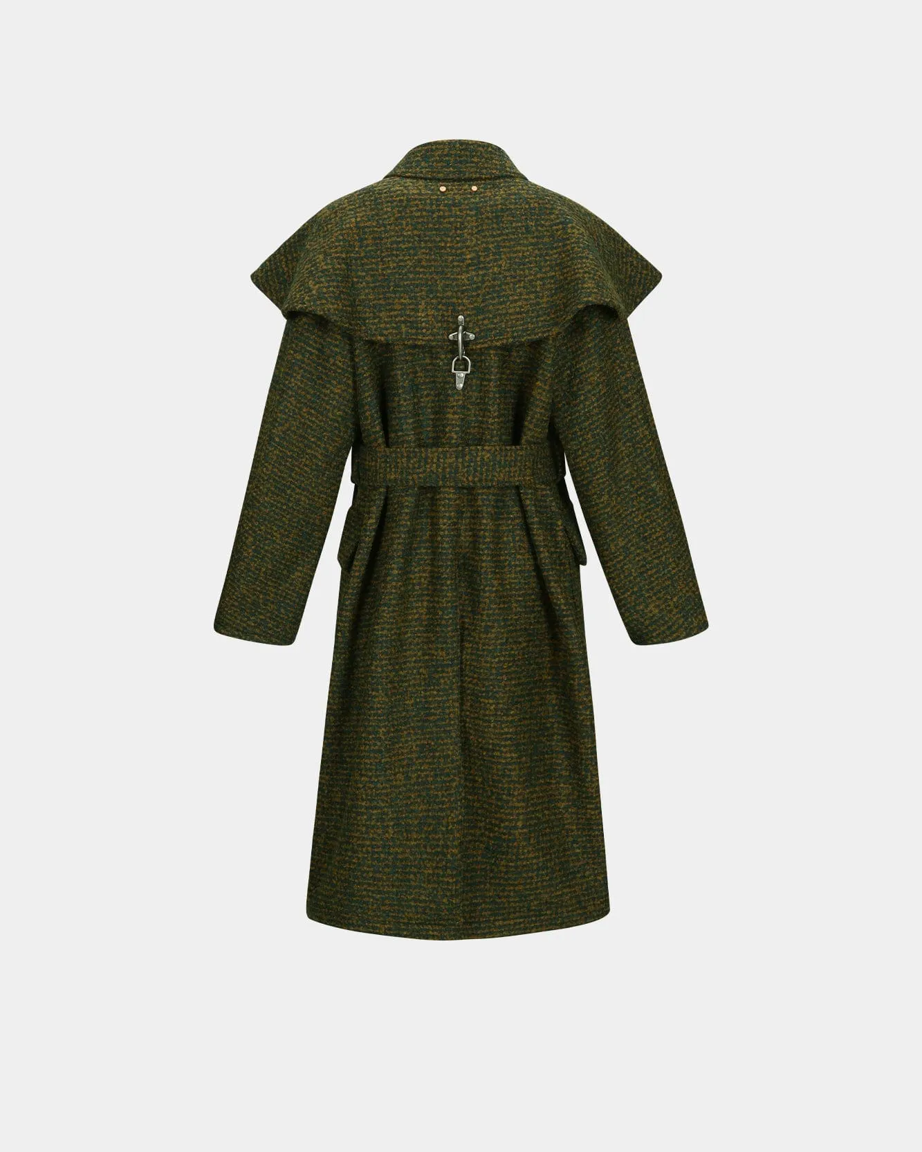 SCARF DOUBLE-LAYERED COAT awa662w(GREEN)