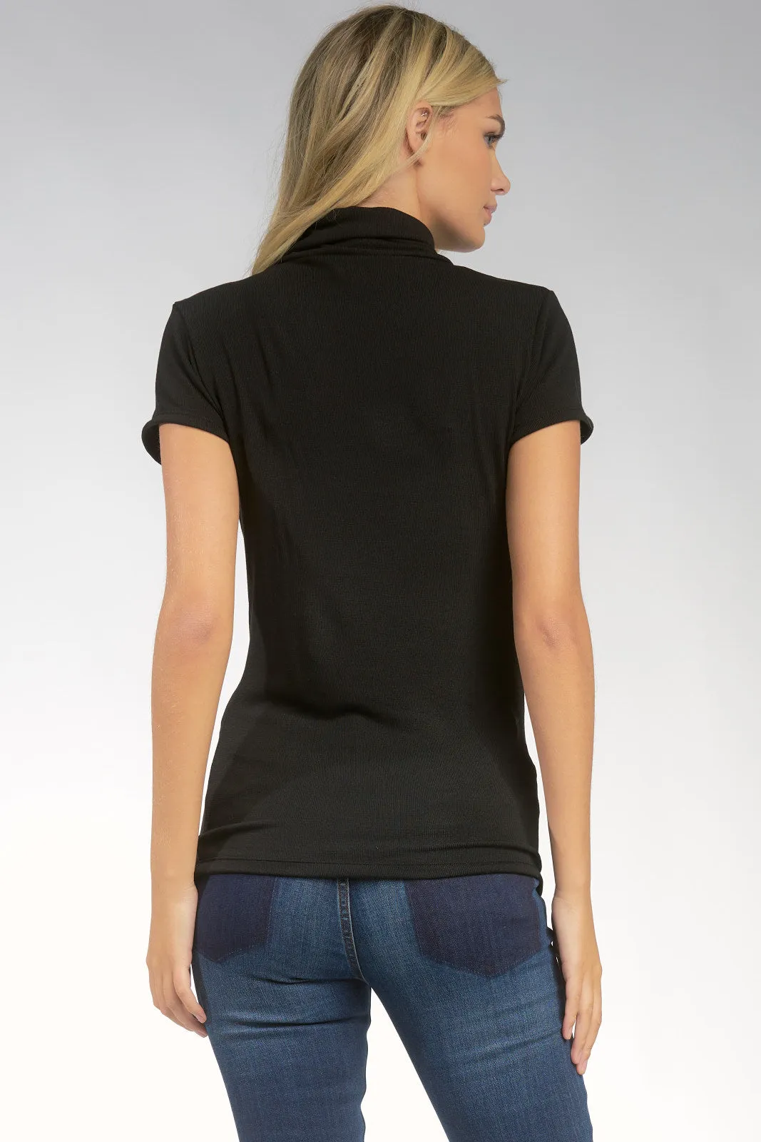Short Sleeve Turtleneck Top