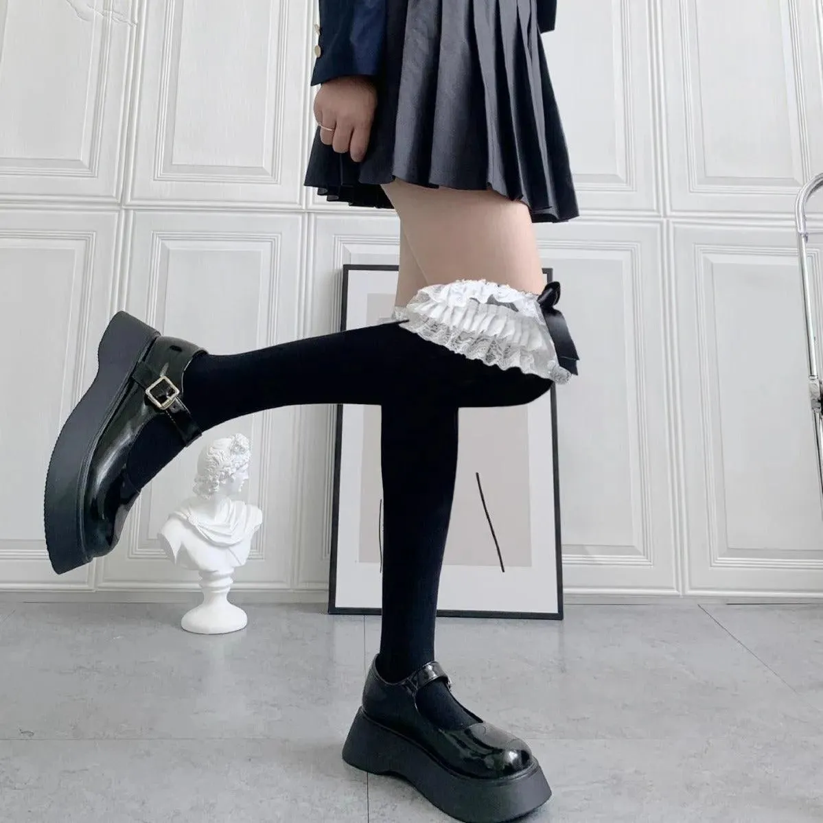 Solid Color Lolita Thigh High Socks | Sweet Lolita Outfits
