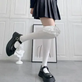 Solid Color Lolita Thigh High Socks | Sweet Lolita Outfits