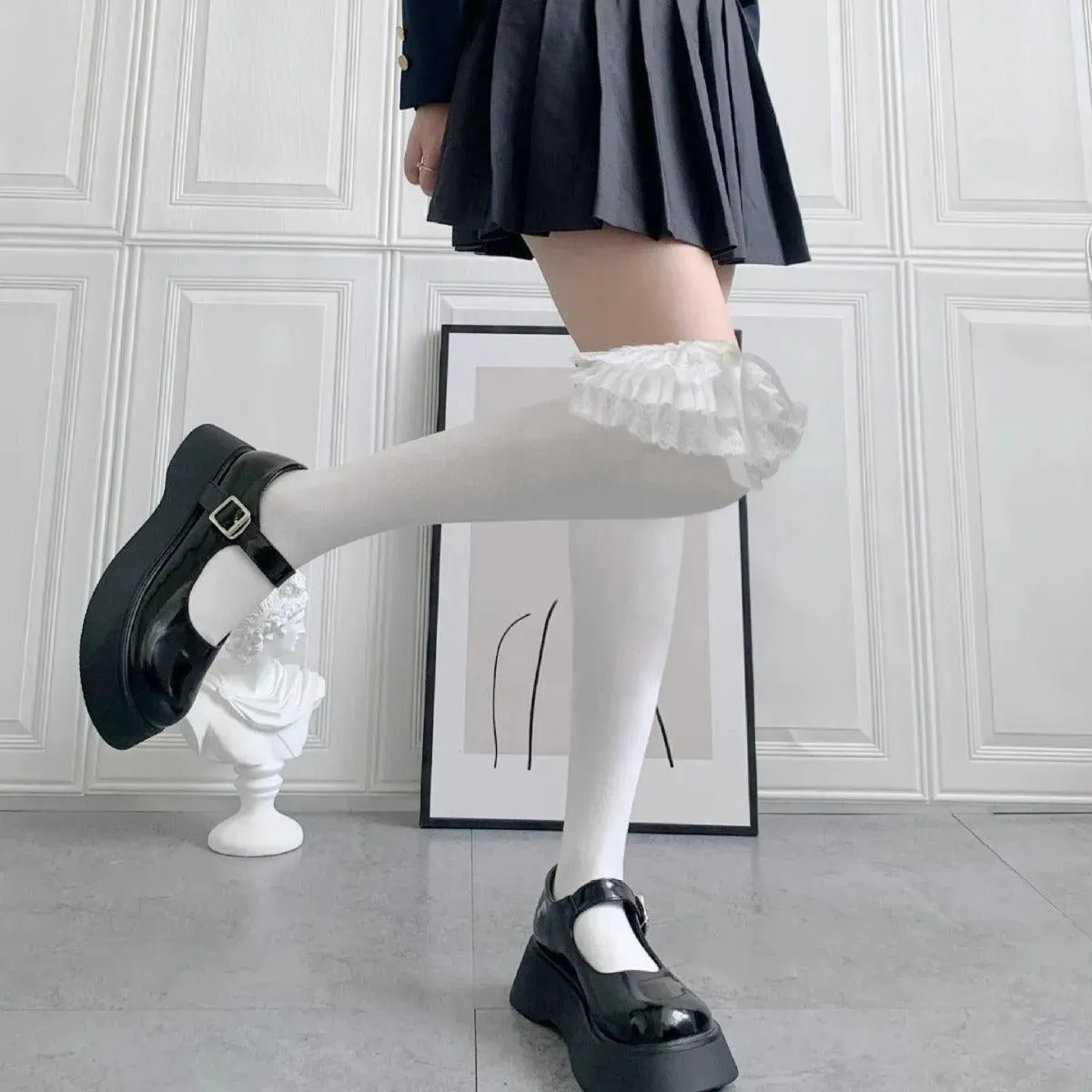 Solid Color Lolita Thigh High Socks | Sweet Lolita Outfits