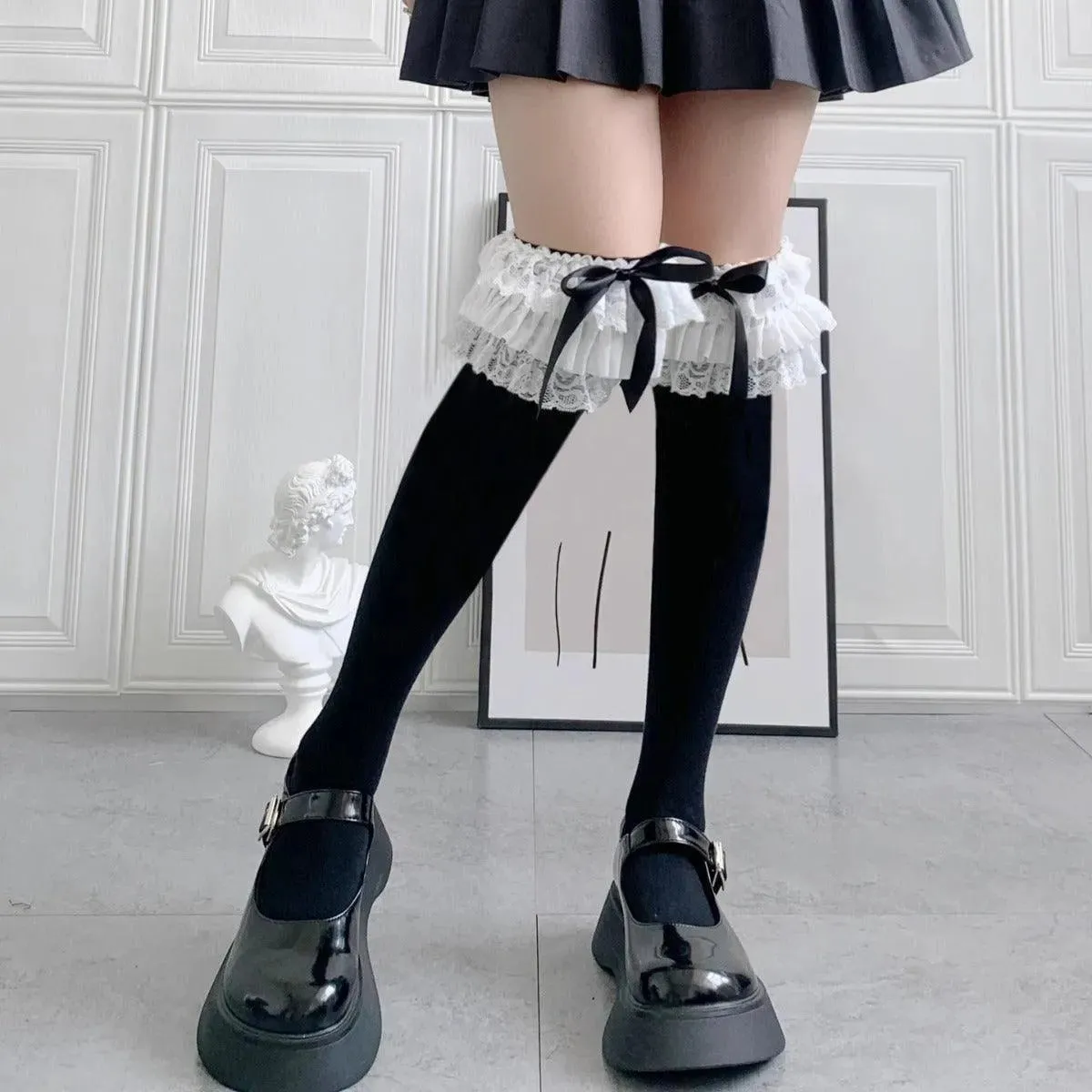 Solid Color Lolita Thigh High Socks | Sweet Lolita Outfits