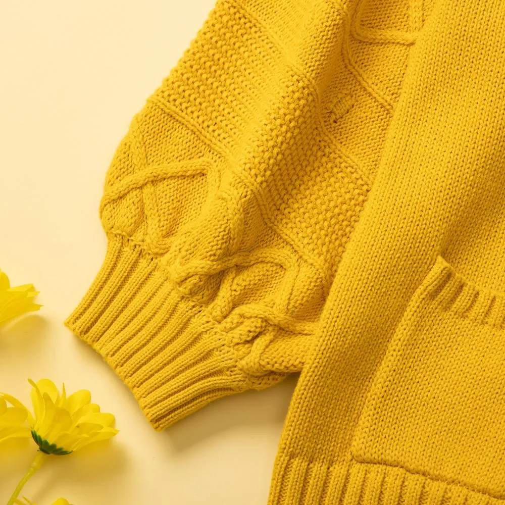 Spring and Autumn Girls' Coat Yellow Single Breasted Long Sleeve Top Wholesale Girls Clothes