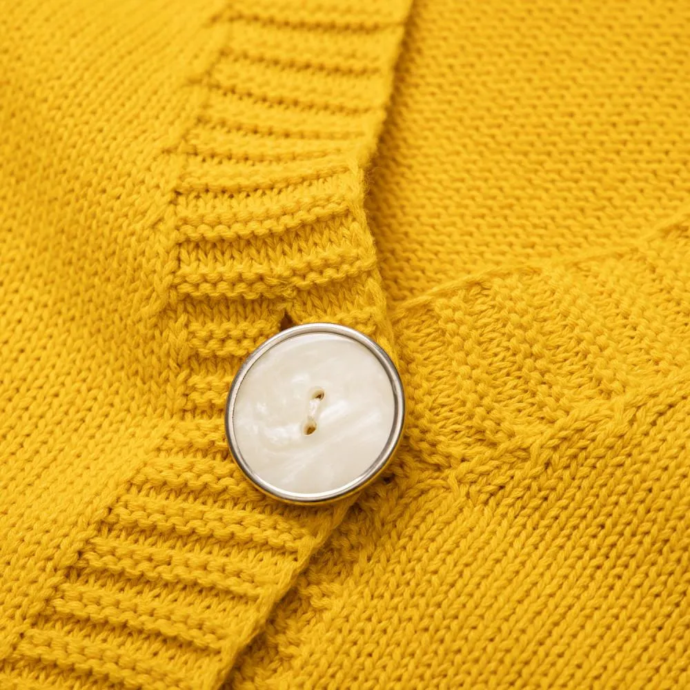 Spring and Autumn Girls' Coat Yellow Single Breasted Long Sleeve Top Wholesale Girls Clothes