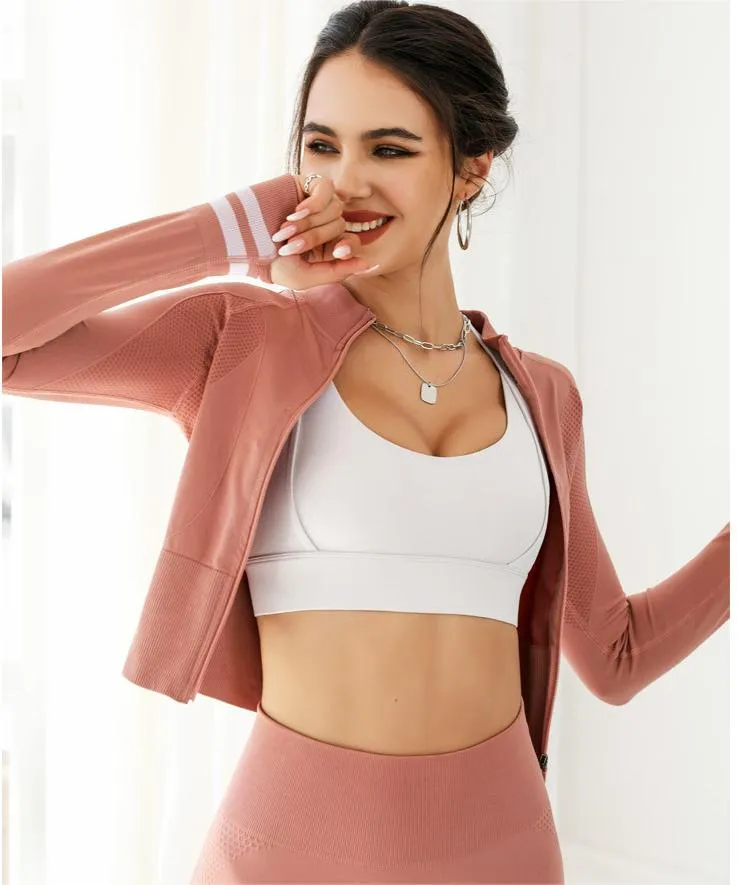 Spring Summer Sports Coat Top Hip Lifting Trousers Women Running Yoga Fitness Suit