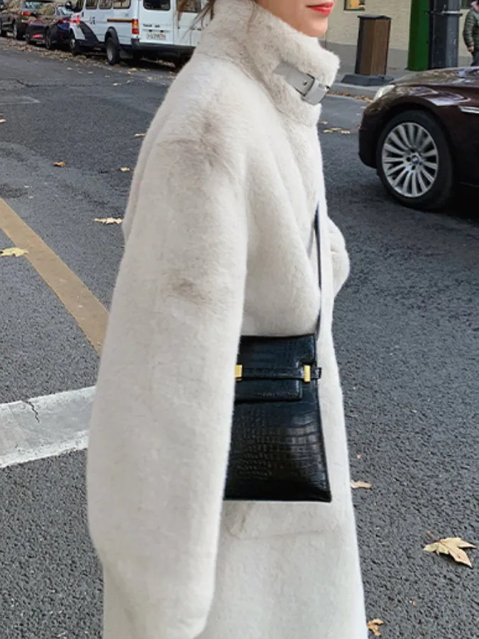 Stand Collar Fur Coat HL9593