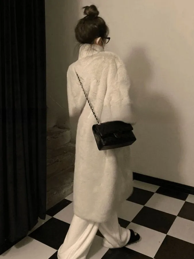 Stand Collar Fur Coat HL9593