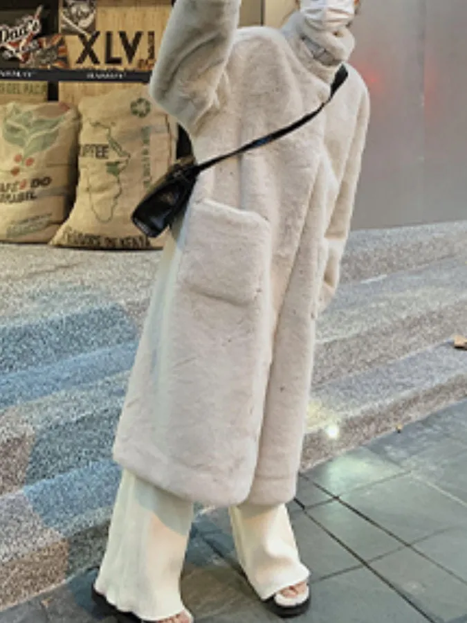 Stand Collar Fur Coat HL9593