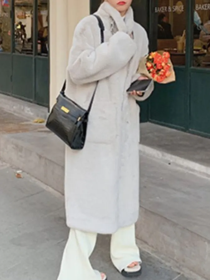 Stand Collar Fur Coat HL9593