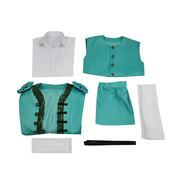 Stede Bonnet Costume Our Flag Means Death Season 1 Cosplay Teal Pirate Coat Suit Outfit