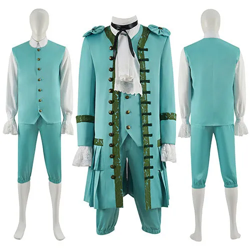 Stede Bonnet Costume Our Flag Means Death Season 1 Cosplay Teal Pirate Coat Suit Outfit