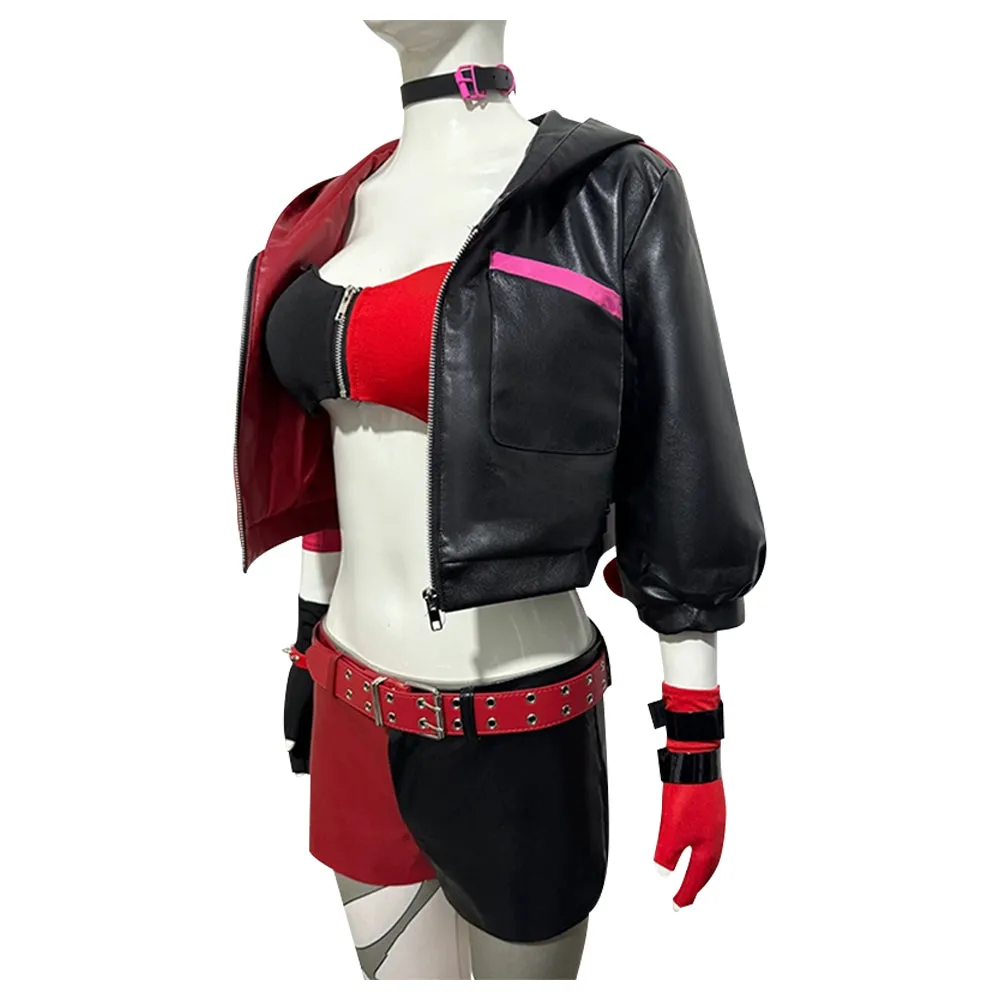Suicide Squad Isekai 2024 Harley Quinn Women Red Suit Party Carnival Halloween Cosplay Costume