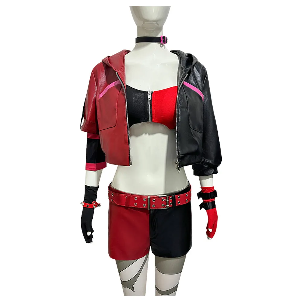 Suicide Squad Isekai 2024 Harley Quinn Women Red Suit Party Carnival Halloween Cosplay Costume