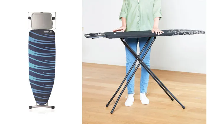 Taurus Ironing Board Mesh Top Powder Coat Black 124 X 40cm "Argenta"
