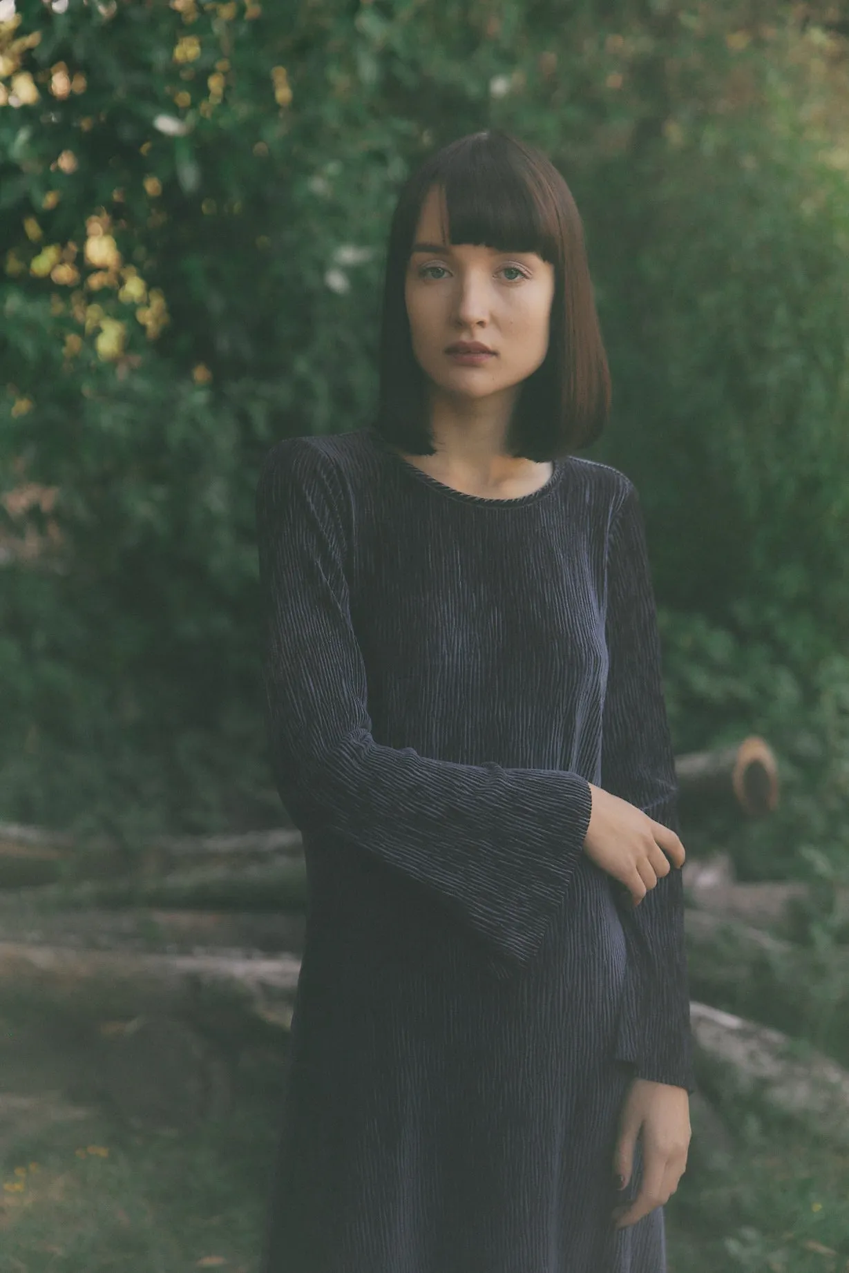 Texture Dress in Navy