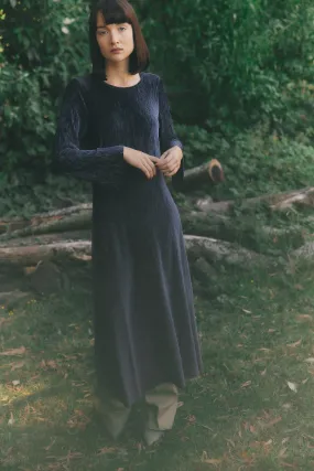 Texture Dress in Navy
