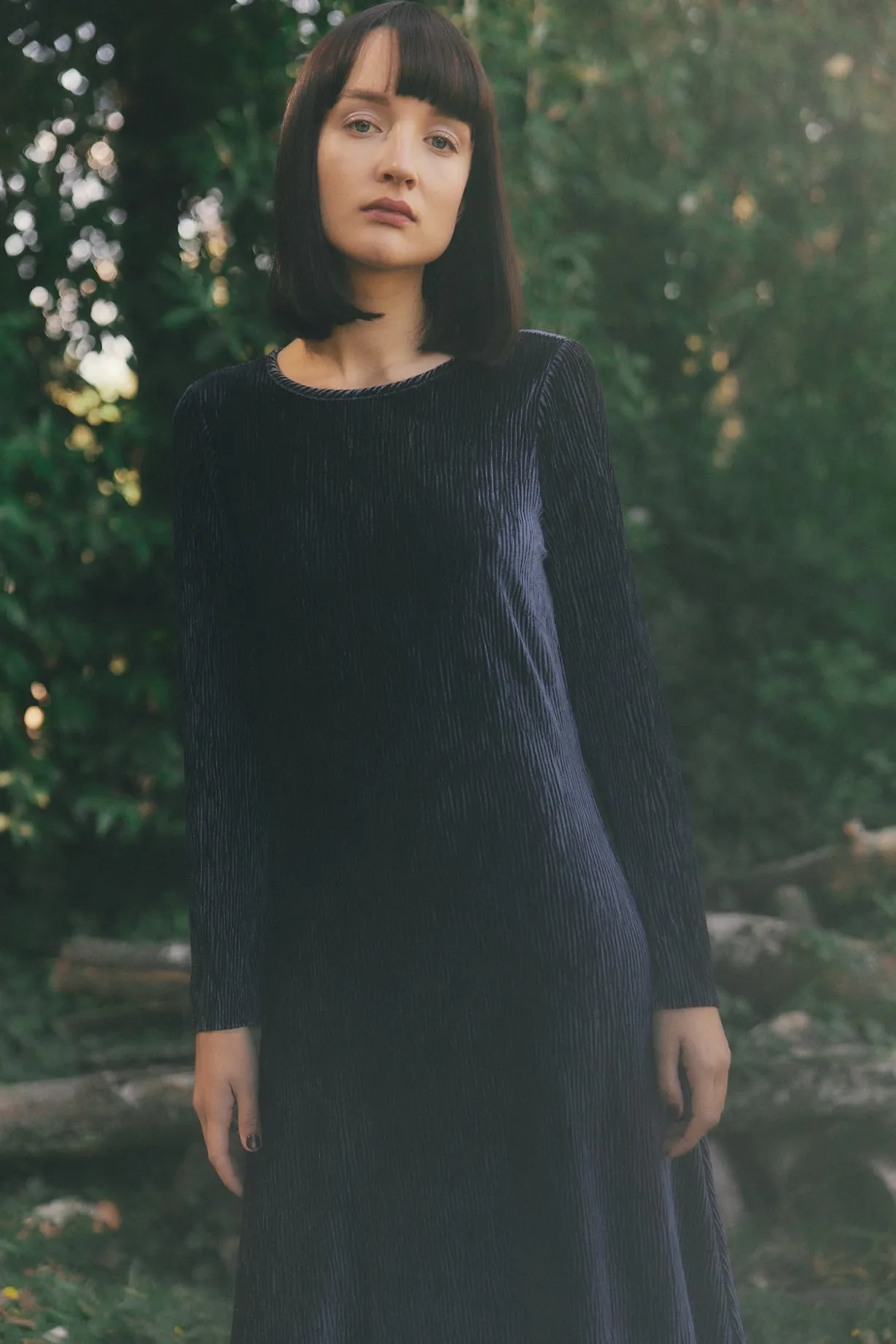 Texture Dress in Navy