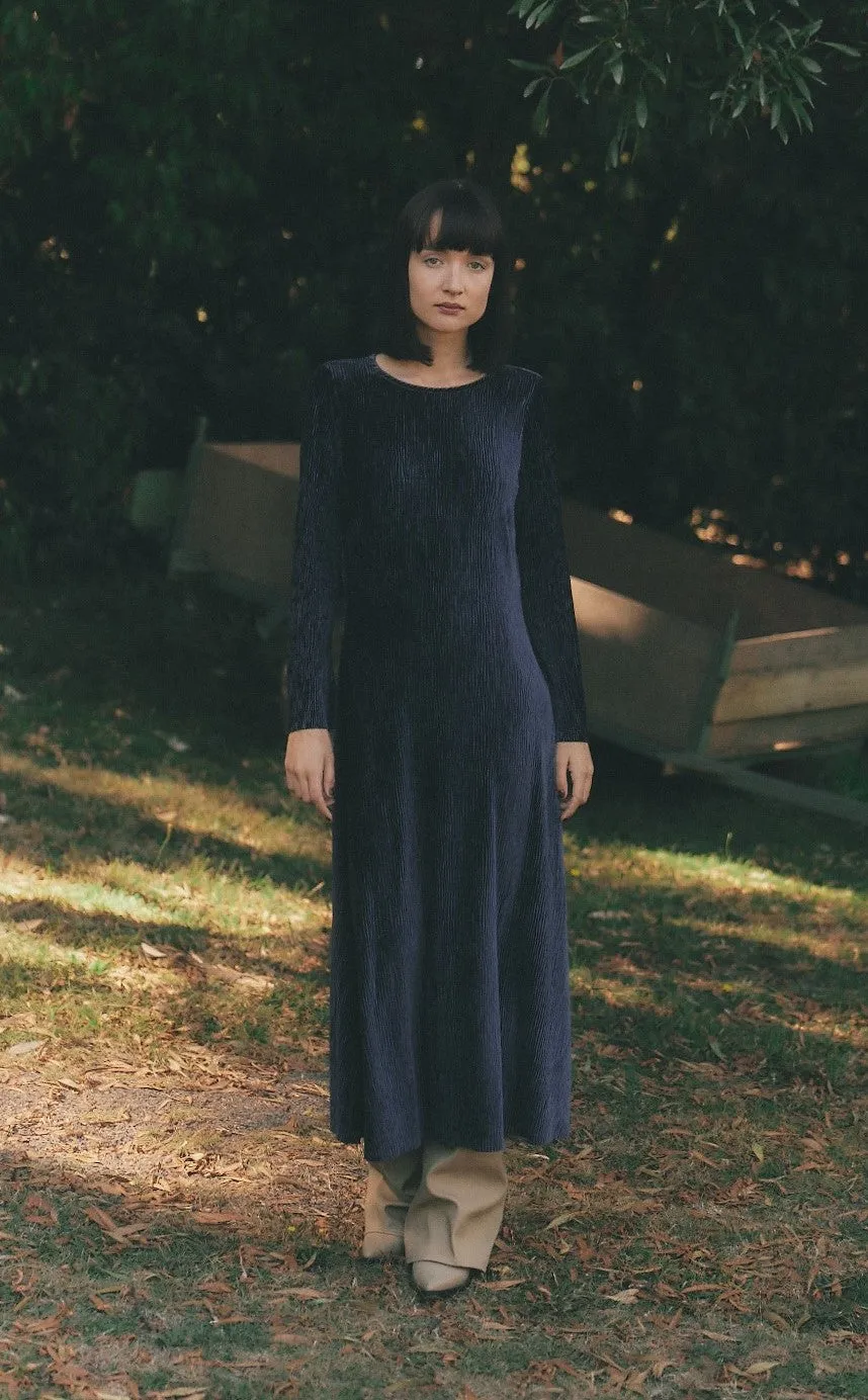 Texture Dress in Navy
