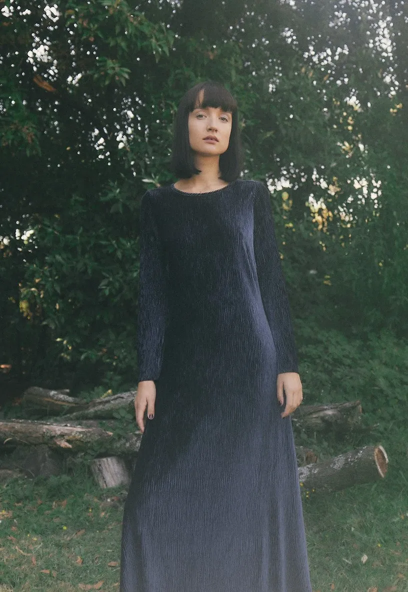 Texture Dress in Navy