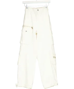 The Couture Club White Zip Pocket Details Cargos UK 6