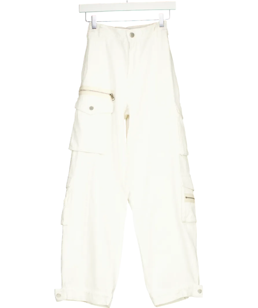 The Couture Club White Zip Pocket Details Cargos UK 6