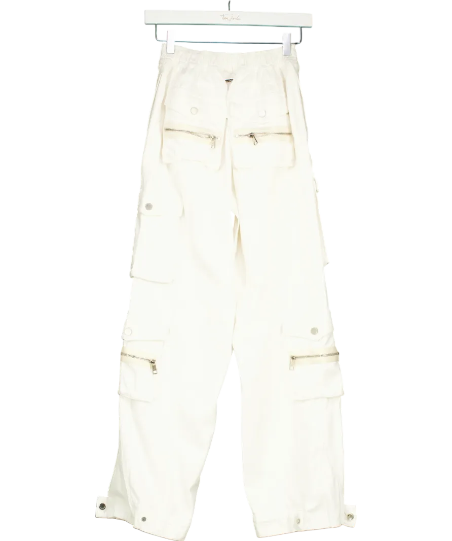 The Couture Club White Zip Pocket Details Cargos UK 6